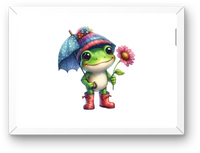 Thumbnail for Cute Frog With Umbrella Wall Art | Whimsical Rainy Day Print | Kids Room Gift