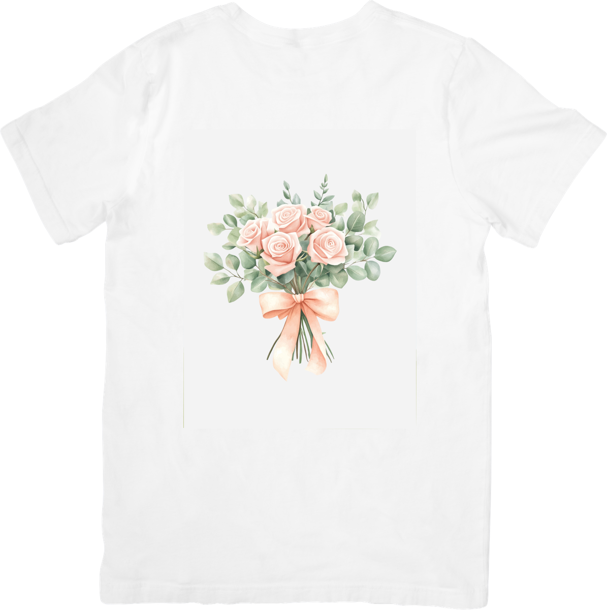 Blush Rose Bouquet T-Shirt | Watercolor Floral Graphic Tee | Bridesmaid Gift