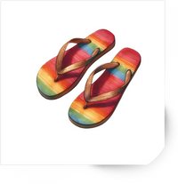 Thumbnail for Rainbow Flip Flops Sticker | Watercolor Beach Sandals Vinyl Decal | Summer Vacation Gift