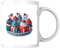 Thumbnail for Patriotic Cupcakes Mug | Red White Blue 4th Of July Coffee Mug | Americana Gift