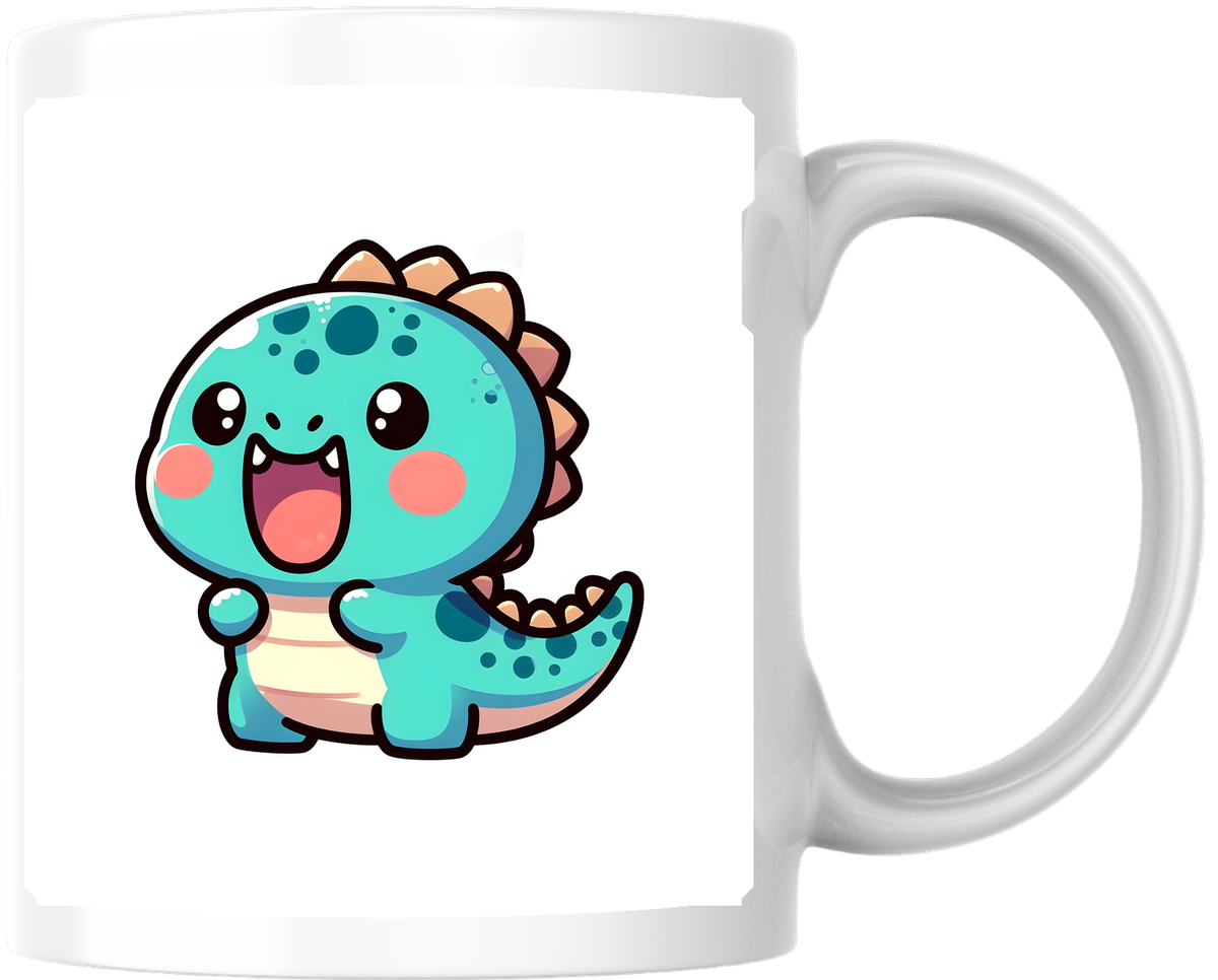 Kawaii Dinosaur Mug | Cute Cartoon Dino Coffee Mug | Kids Dinosaur Lover Gift