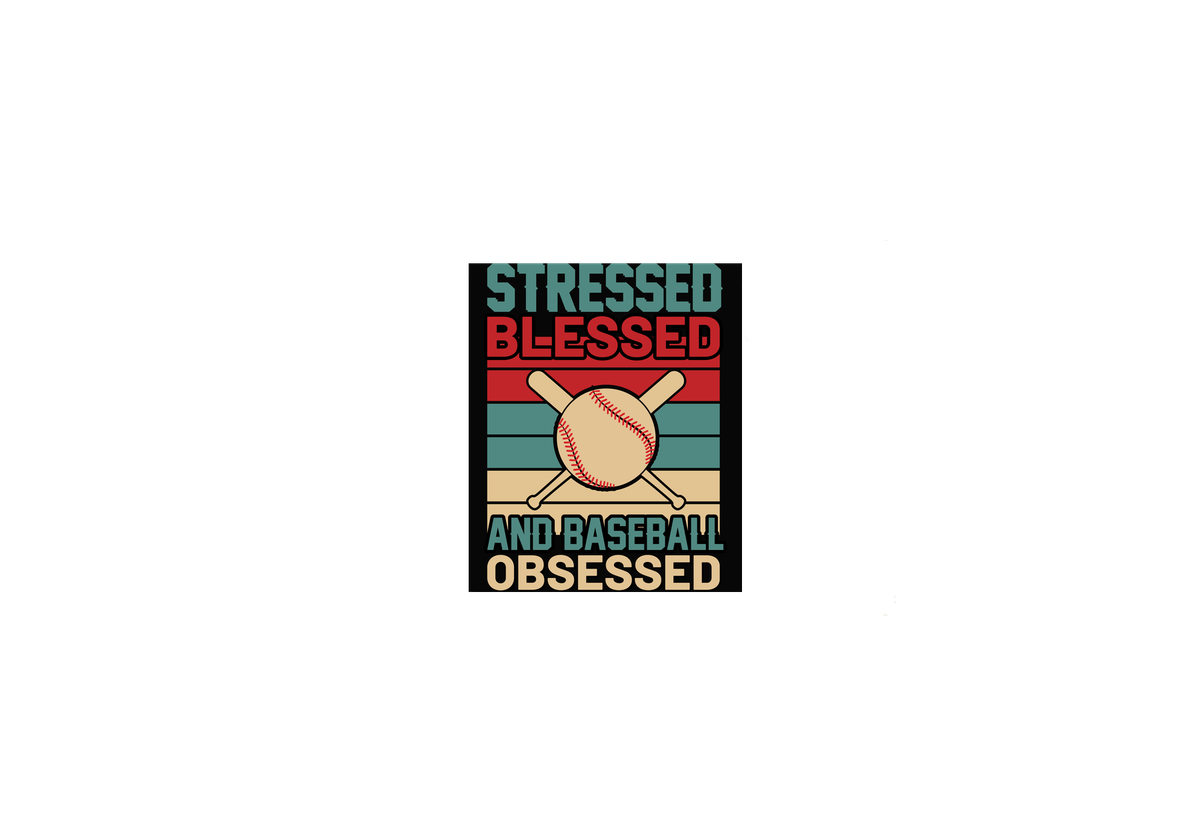 Stressed Blessed Baseball Obsessed Throw Pillow | Retro Sports Decorative Pillow | Baseball Fan Gift