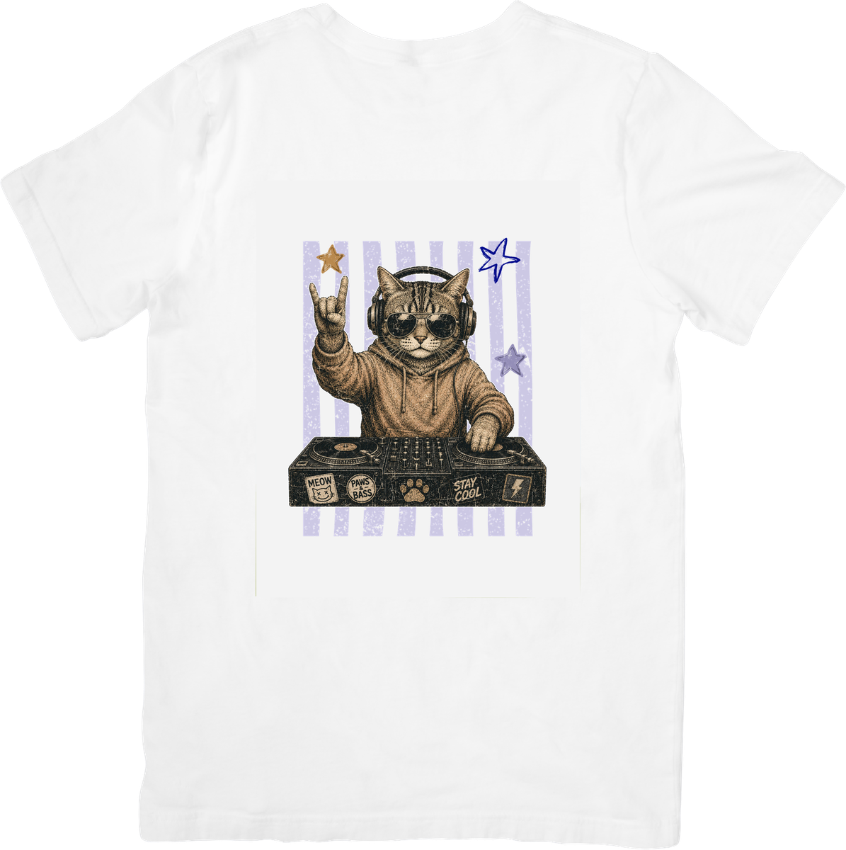 DJ Cat T-Shirt | Cool Turntable Music Graphic Tee | Cat Lover Gift