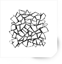 Thumbnail for Abstract Shattered Shards Sticker | Black And White Line Art Vinyl Decal | Modern Artsy Gift