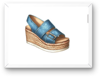 Thumbnail for Denim Wedge Sandal Wall Art | Fashion Espadrille Print | Boutique Closet Gift