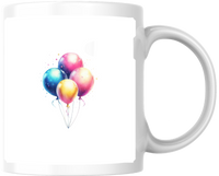 Thumbnail for Party Balloons Mug | Colorful Watercolor Celebration Coffee Mug | Birthday Gift