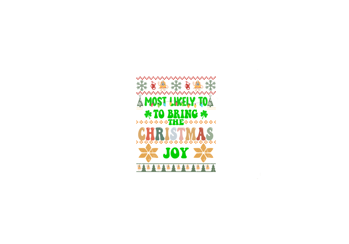 Most Likely To Bring The Christmas Joy Throw Pillow | Ugly Sweater Decorative Pillow | Holiday Family Gift