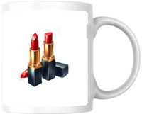 Thumbnail for Red Lipstick Mug | Glam Watercolor Beauty Coffee Mug | Makeup Lover Gift