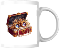 Thumbnail for Steampunk Opera Glasses Mug | Vintage Treasure Chest Coffee Mug | Antique Collector Gift