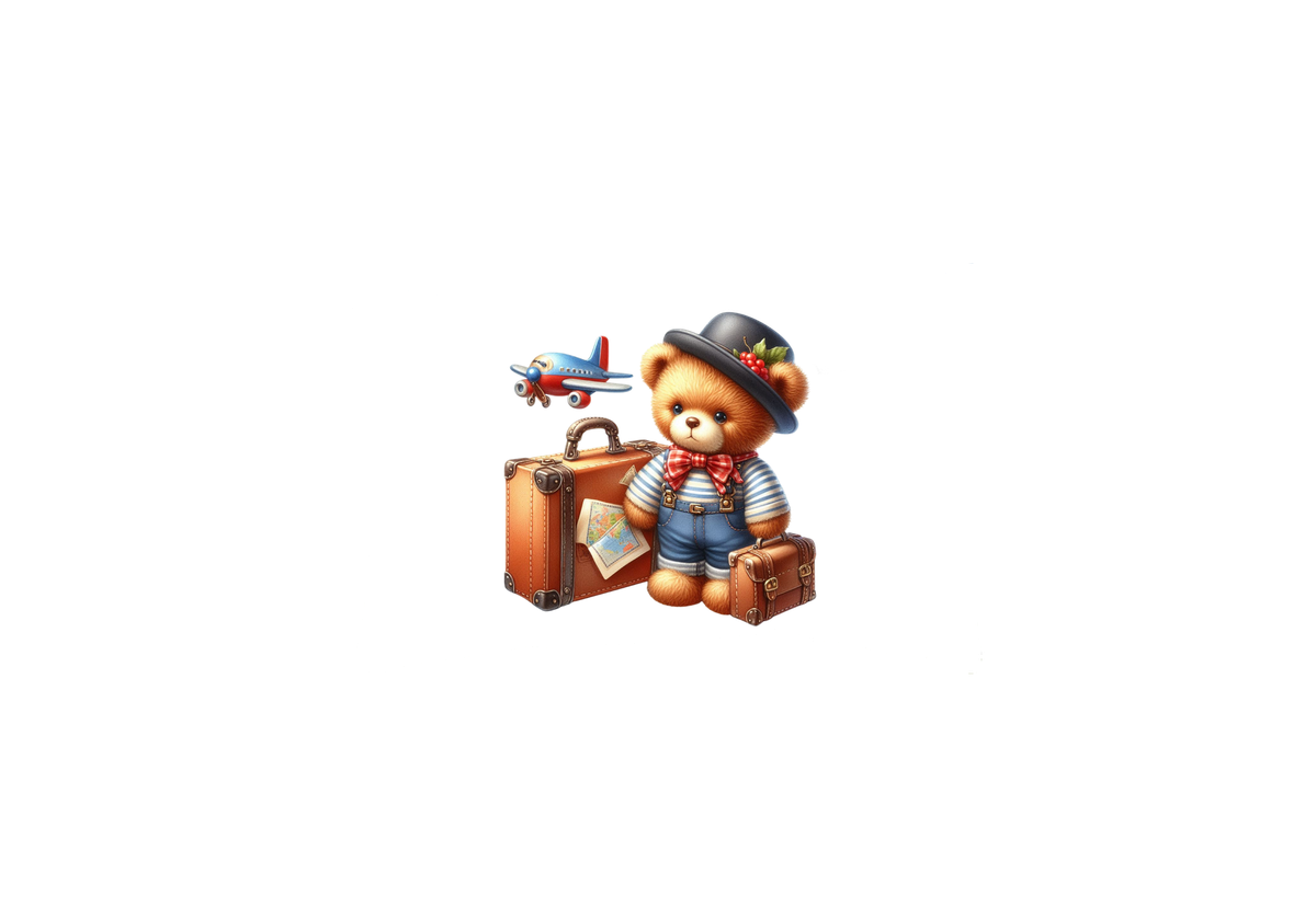 Traveler Teddy Bear Throw Pillow | Cute Adventure Bear Decorative Pillow | Kids Room Gift