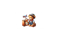 Thumbnail for Traveler Teddy Bear Throw Pillow | Cute Adventure Bear Decorative Pillow | Kids Room Gift