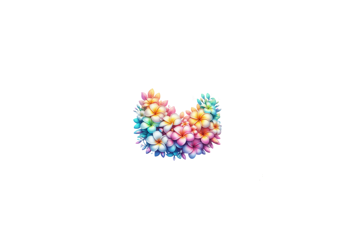 Rainbow Plumeria Lei Throw Pillow | Tropical Watercolor Decorative Pillow | Hawaiian Gift