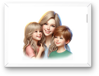 Thumbnail for Mom and Kids Wall Art | Cartoon Family Portrait Print | Mother's Day Gift