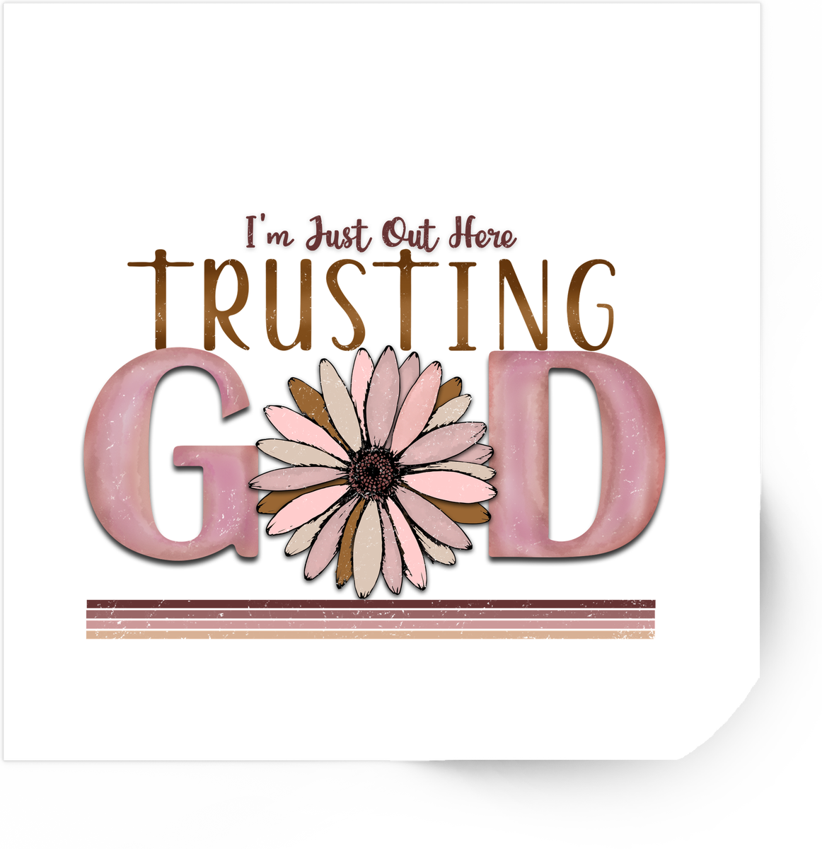 Trusting God Sticker | Boho Daisy Faith Vinyl Decal | Christian Inspirational Gift