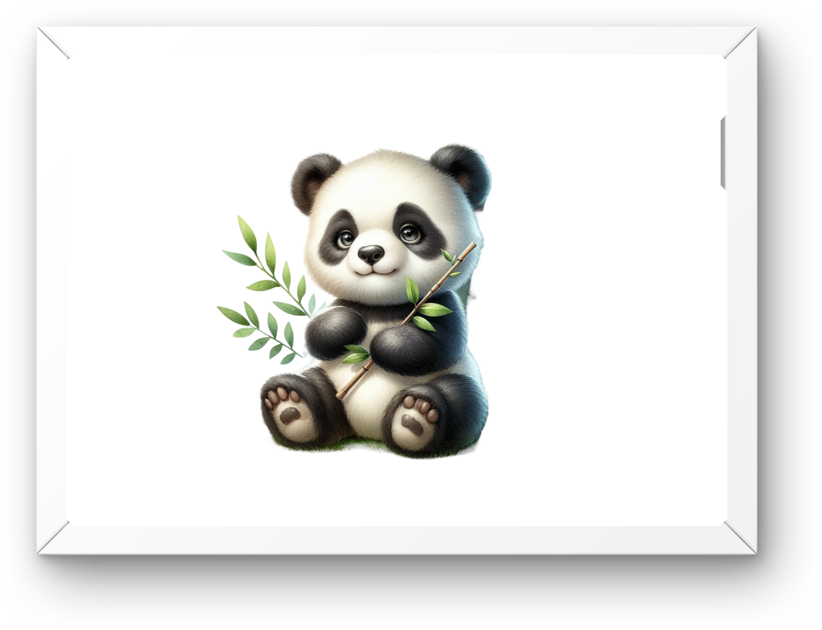 Baby Panda Wall Art | Cute Bamboo Panda Print | Nursery Kids Room Gift