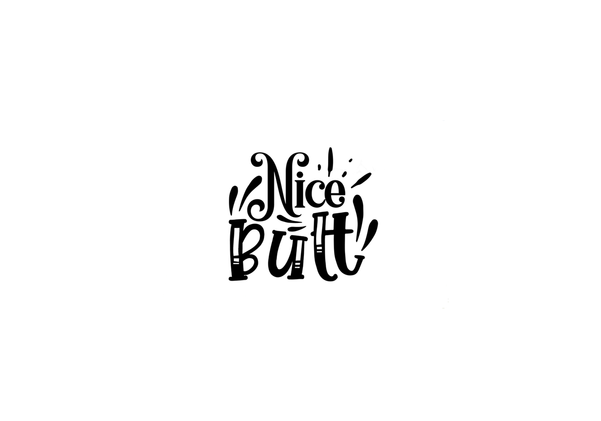 Nice Butt Throw Pillow | Funny Hand-Lettered Quote Decorative Pillow | Cheeky Bathroom Humor Gift