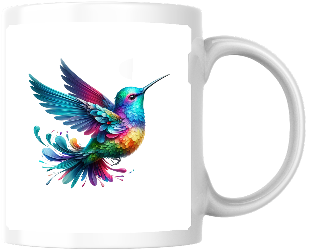 Rainbow Hummingbird Mug | Vibrant Colorful Bird Coffee Mug | Nature Lover Gift