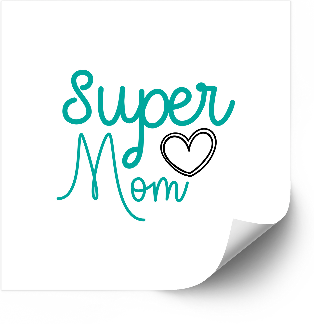 Super Mom Sticker | Teal Script Vinyl Decal | Mother's Day Gift