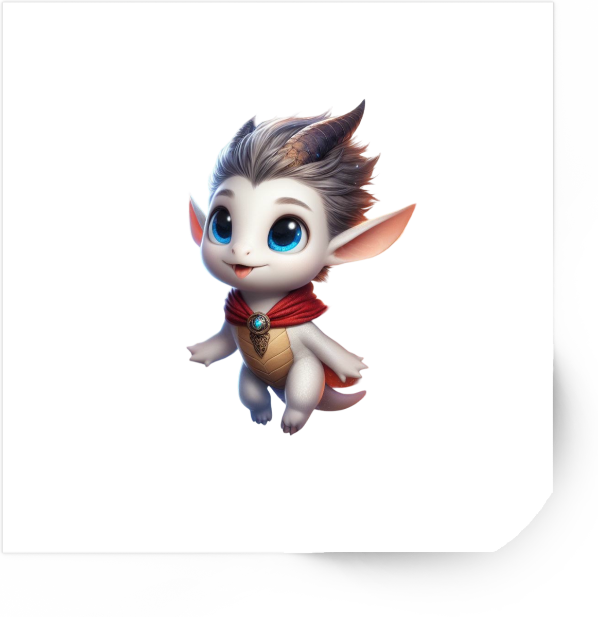 Baby Dragon Imp Sticker | Cute Fantasy Creature Vinyl Decal | Kawaii Kids Fantasy Gift
