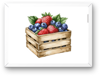 Thumbnail for Berry Crate Wall Art | Watercolor Strawberry Blueberry Print | Farmhouse Kitchen Gift