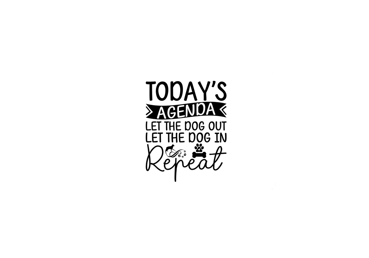 Today's Agenda Dog Throw Pillow | Funny Let The Dog Out Decorative Pillow | Dog Lover Gift