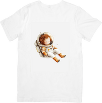 Thumbnail for Sleeping Baby Astronaut T-Shirt | Watercolor Space Graphic Tee | Cute Kids Gift