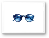 Thumbnail for Blue Sunglasses Wall Art | Watercolor Retro Shades Print | Summer Beach Gift