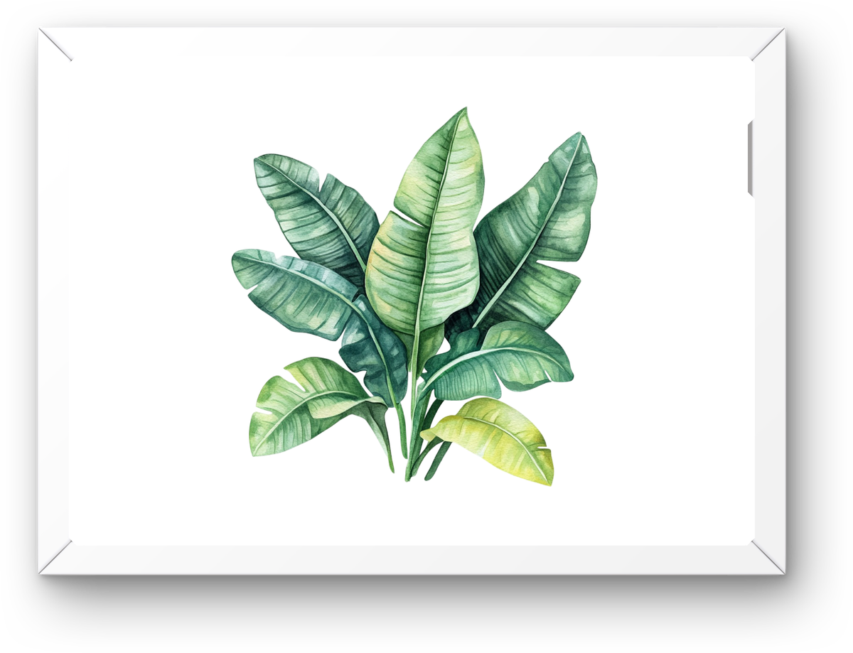 Tropical Banana Leaf Wall Art | Watercolor Green Foliage Print | Boho Home Gift