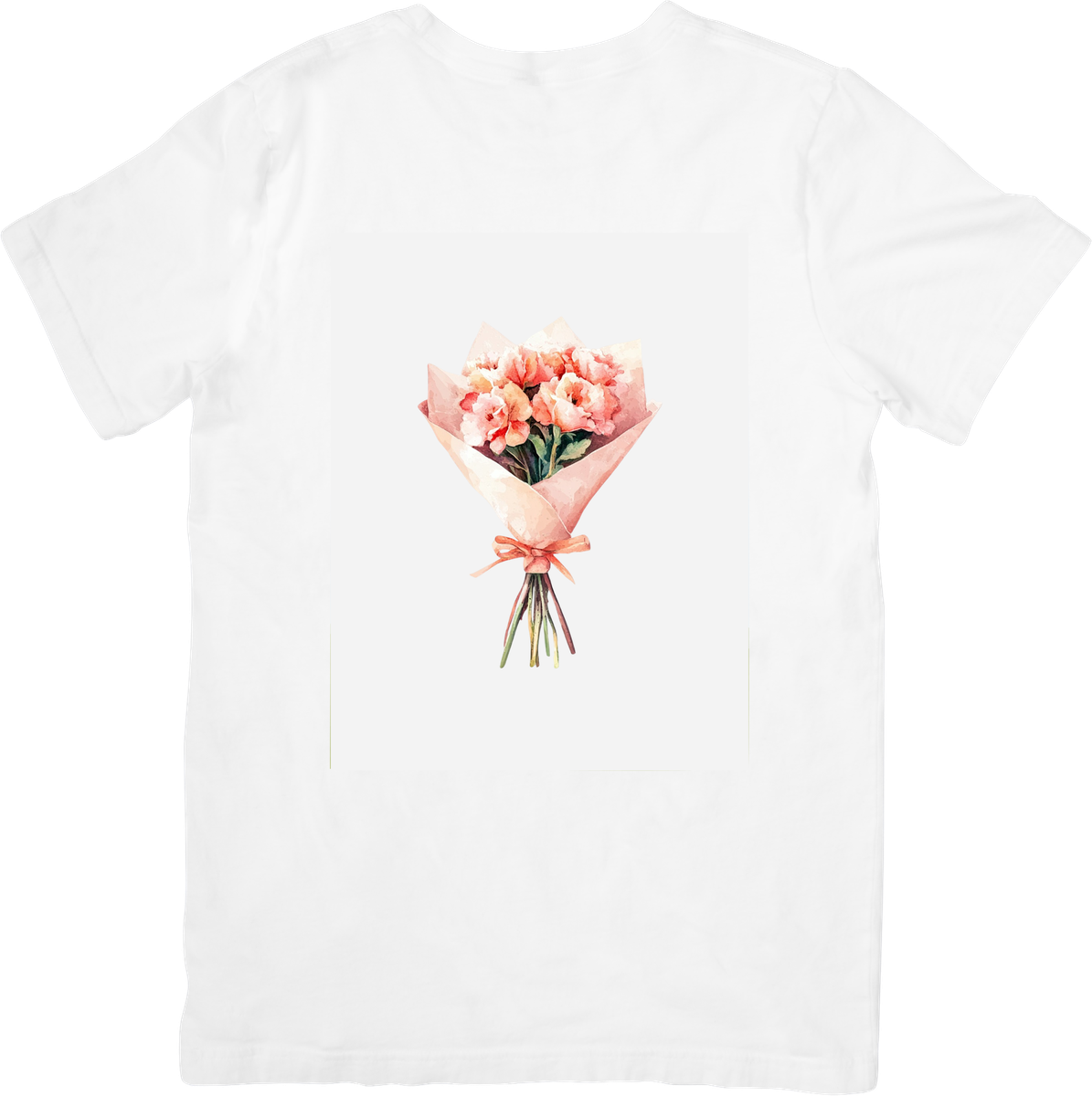 Watercolor Flower Bouquet T-Shirt | Pink Peach Floral Graphic Tee | Mother's Day Gift