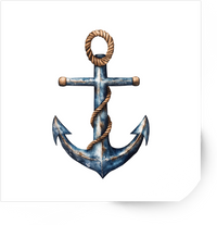 Thumbnail for Nautical Anchor Sticker | Watercolor Rope Anchor Vinyl Decal | Sailor Boat Lover Gift